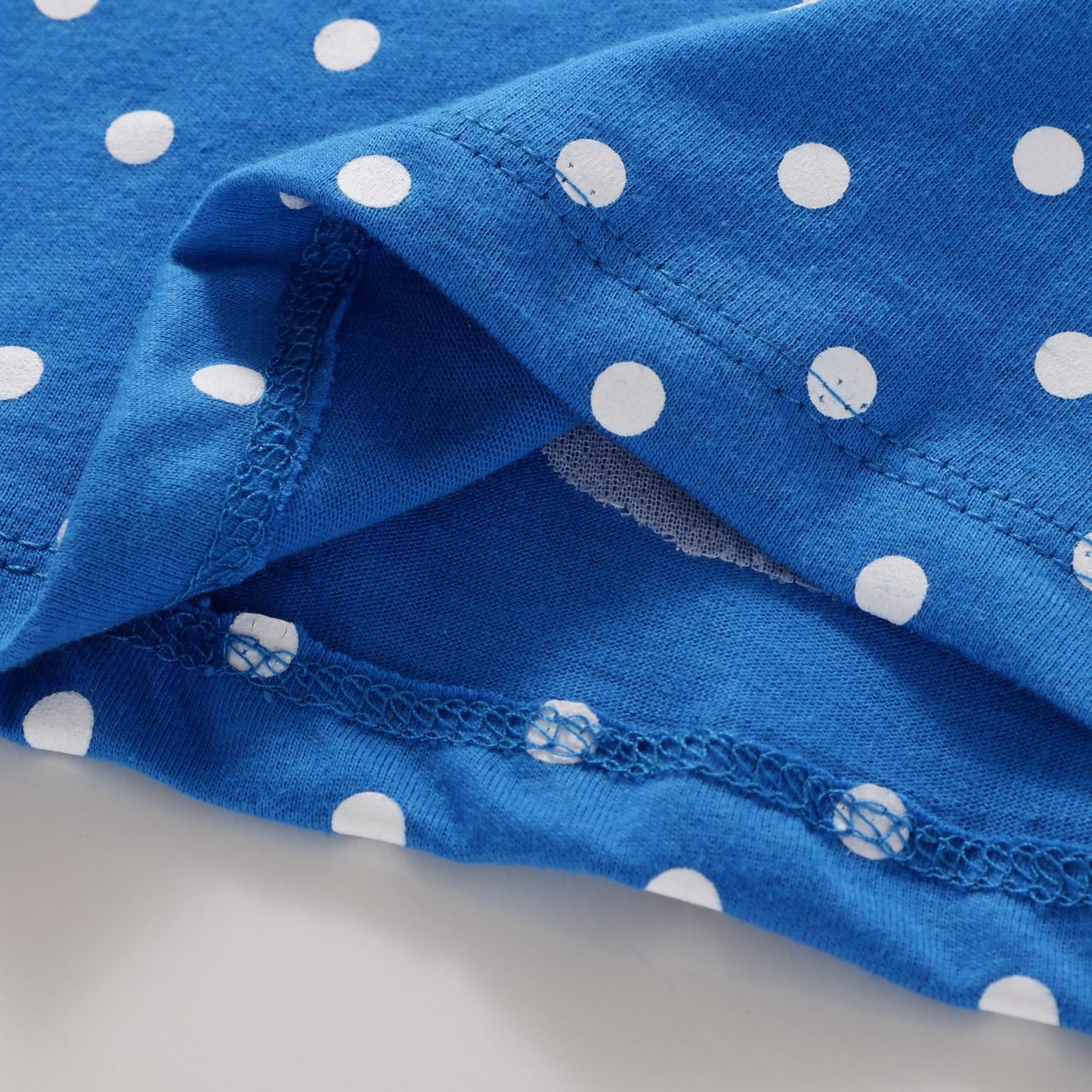 Girl's Polka Dot Short Sleeve Mermaid Embroidered Dress